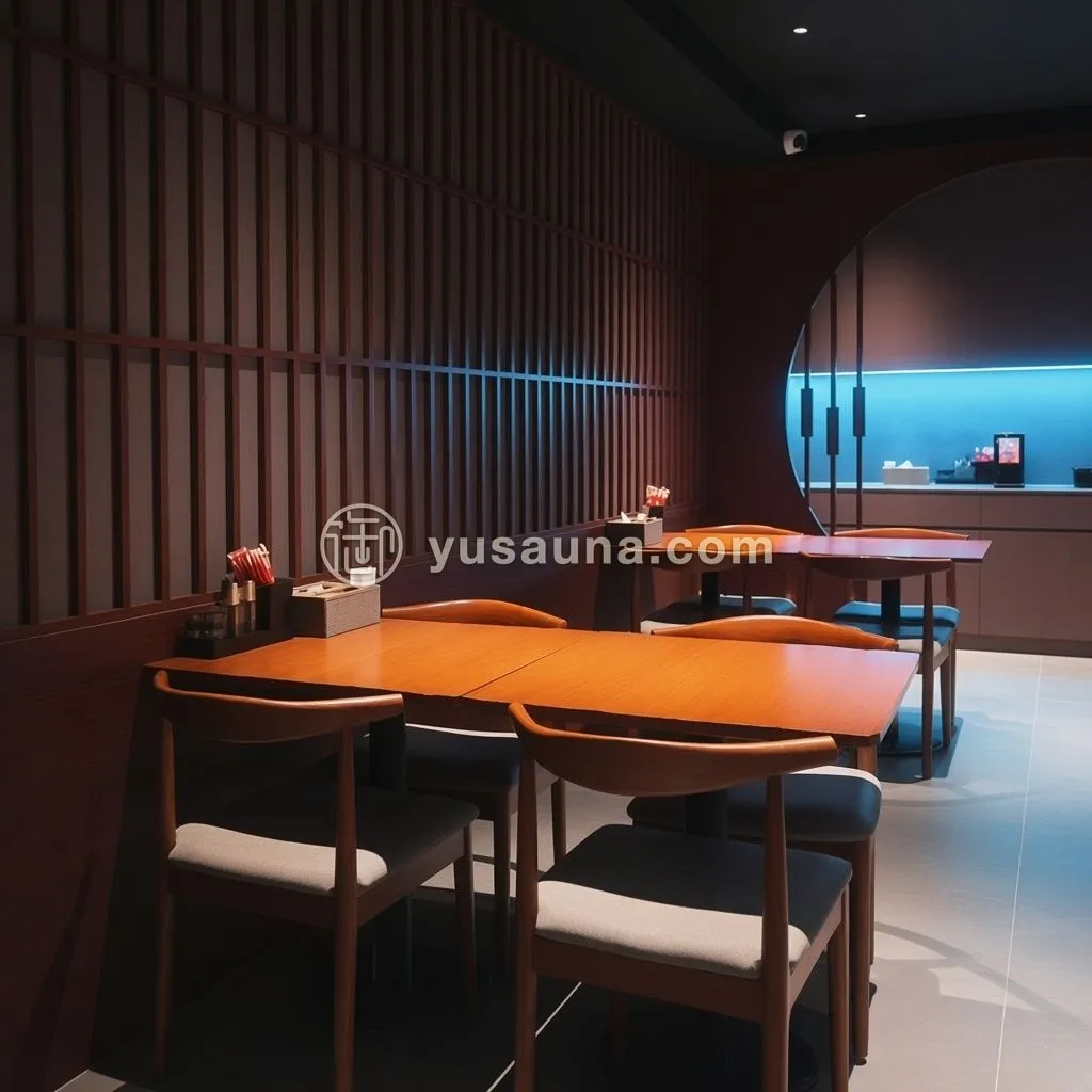 八湯御桑拿餐飲區夜色燈光